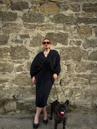 Haeata Pleated Dress | Black