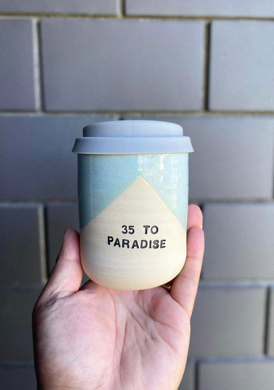 35 TO PARADISE Reusable Handmade Ceramic Cup