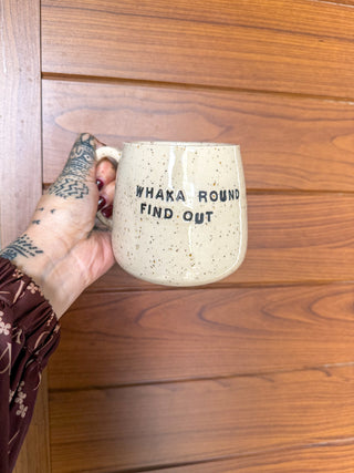 Whaka round find out speckled mug