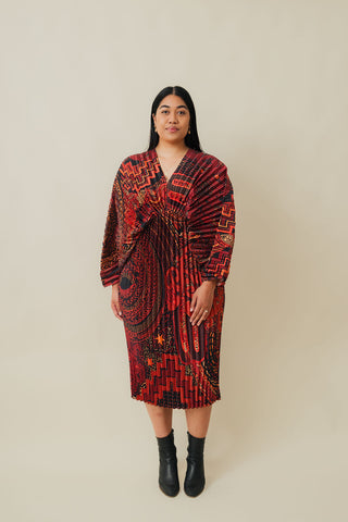 Haeata Pleated Dress - Mahuika Pre-order