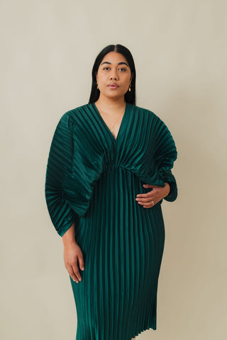 Haeata Pleated Dress | Pounamu Pre-order
