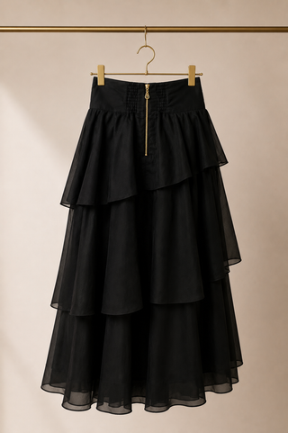 Pre-order Pō Silk Organza Tiered Skirt