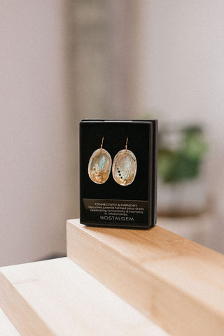 Paua Shell Kinstugi Hook Earrings