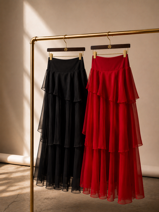Pre-order LIMITED EDITION Mura Silk Organza Tiered Skirt
