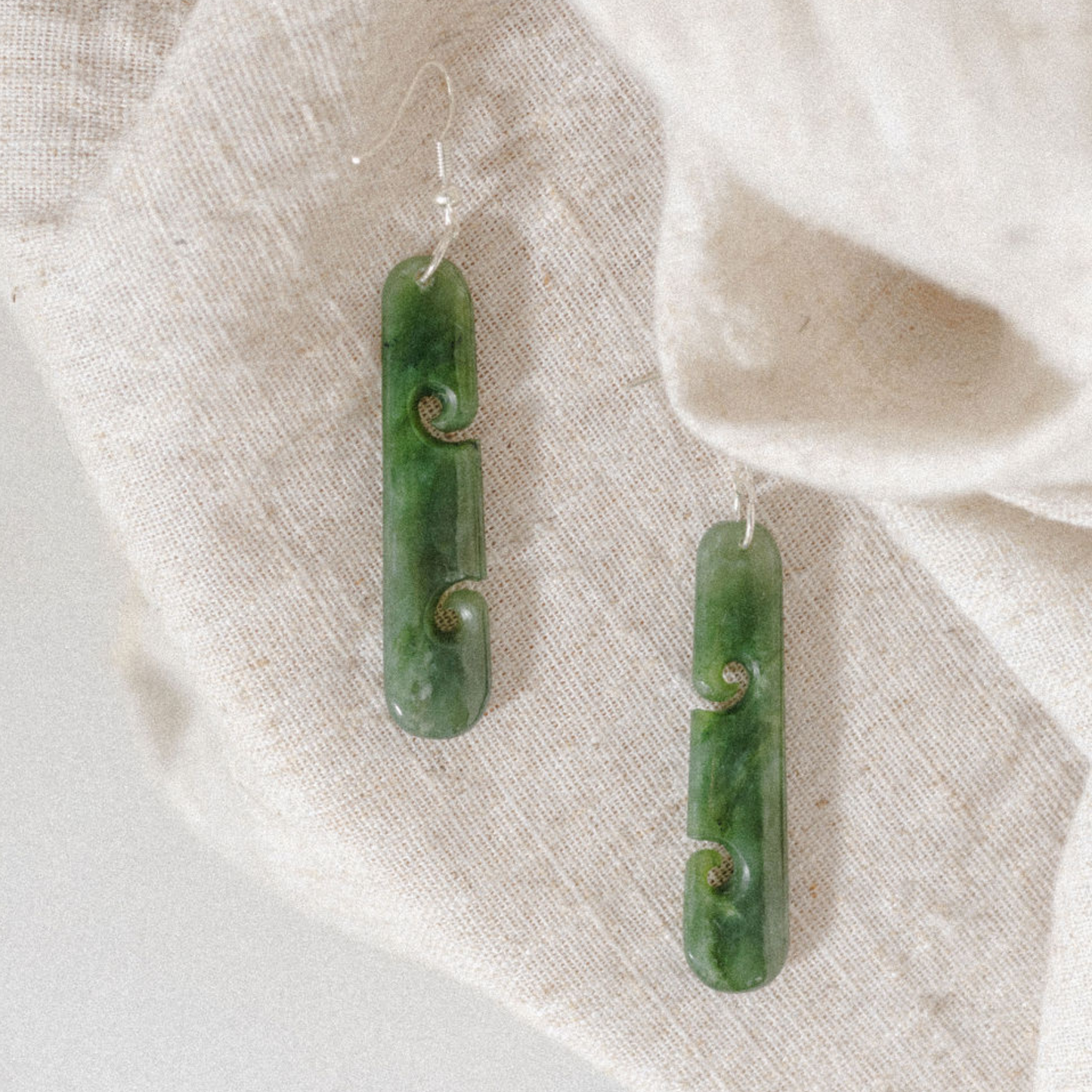 Koru Pounamu Drop Earrings