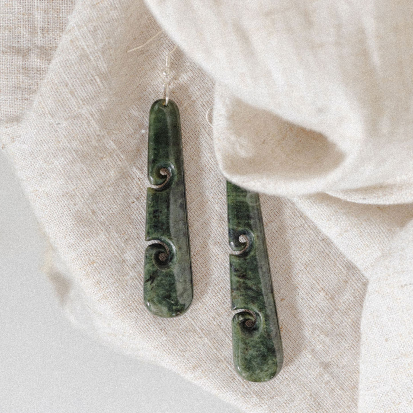 Koru Pounamu Drop Earrings