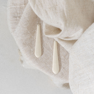 Plain bone drop earrings
